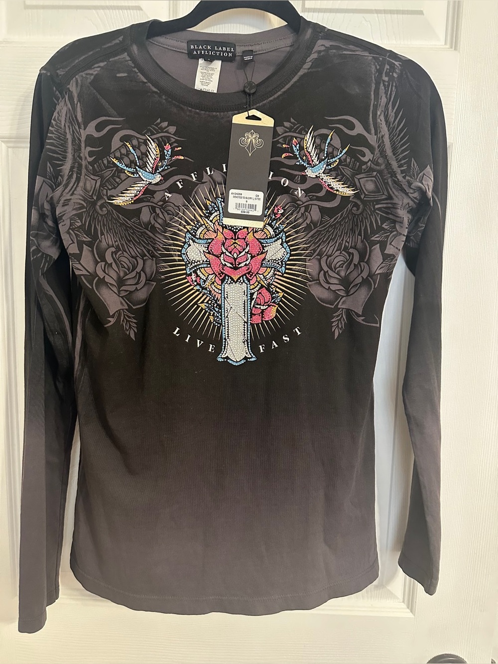 Affliction Long Sleeve Pull over Tee *NWT Originally $58